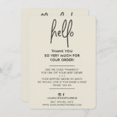 BUSINESS MERCI moderne hello ivoire noir (Devant / Derrière)