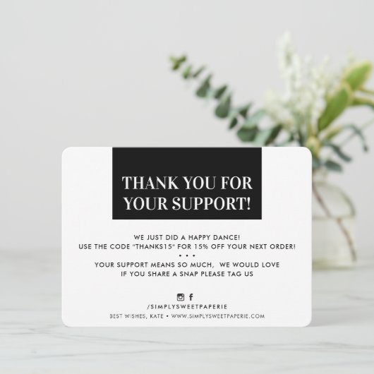 BUSINESS MERCI moderne noir blanc (Debout devant)