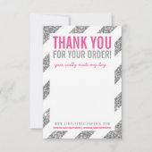 BUSINESS MERCI NOTE argent rayé parties scintillan (Devant)