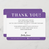 BUSINESS MERCI professionnel chic violet (Devant / Derrière)