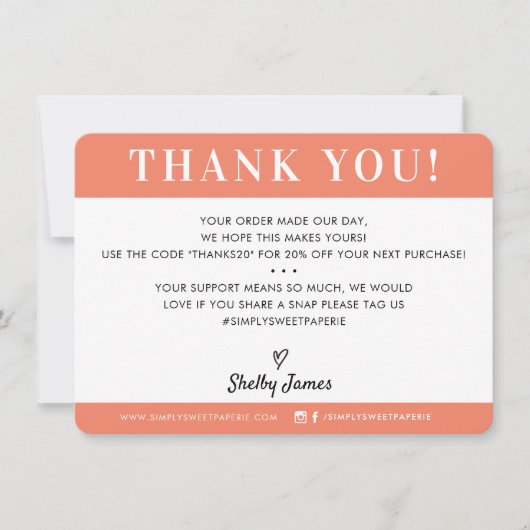 BUSINESS MERCI professionnel moderne orange (Devant)