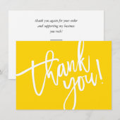 BUSINESS MERCI script moderne glisser logo jaune (Devant / Derrière)