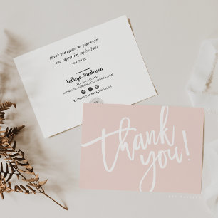 BUSINESS MERCI script moderne insérer le logo rose