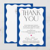 BUSINESS MERCI vague élégant serif bleu royal (Devant / Derrière)