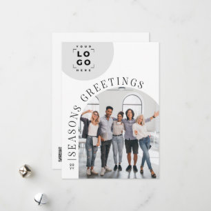 Business Modern Arch Foto Kerstvakantie Kaart