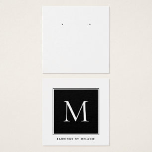 Business Monogram Earning Display Card Vierkante Visitekaartjes