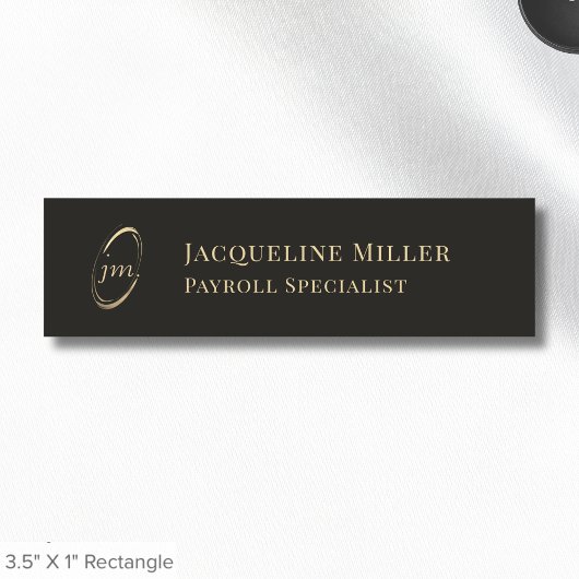 Business Monogram Name Tag