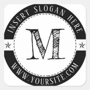 Business Monogram op maat Vierkante Sticker
