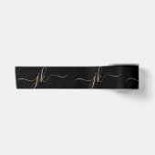 Business Monogram Script Logo Black Gold 3" Lint (Voorkant)