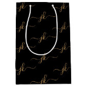 Business Monogram Script Logo Black Gold Medium Cadeauzakje (Voorkant)