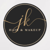 Business Monogram Script Logo Glam Waterdicht Labels (Design 2)