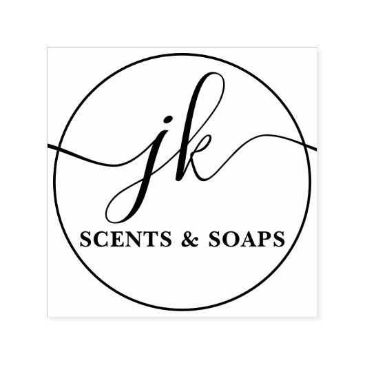 Business Monogram Script Logo-naam Zelfinktende Stempel (Design)