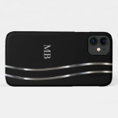 Business Monogram van Cool Modern Mannen Case-Mate iPhone Case (Achterkant (horizontaal))
