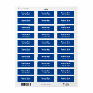 Business Name Bold Blue Phone Number Product Label