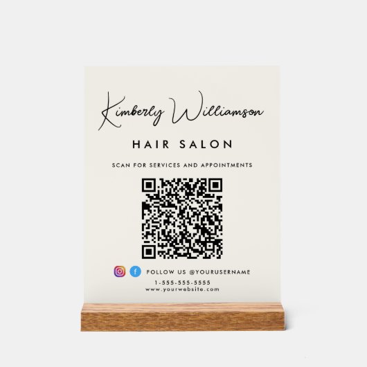 Business Name Stylish Signature Script QR Code (Recto)