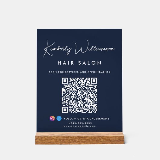 Business Name Stylish Signature Script QR Code (Recto)