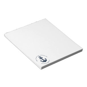 Business Nautical Navy Blue Anker Bedrijf Notitieblok
