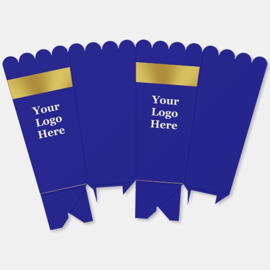 Business Navy Blauw en Goud Uw Logo Hier Bedankdoosjes (Ongevouwen)