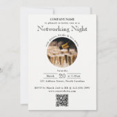 Business Networking Dinner Event Photo QR Code Kaart (Voorkant)