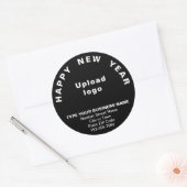 Business New Year Black Round Sticker (Envelop)
