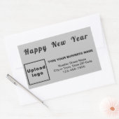 Business New Year Grey Rectangle Sticker (Envelop)