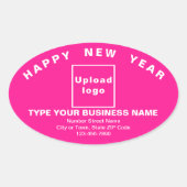 Business New Year Pink Oval Sticker (Voorkant)