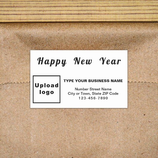 Business New Year White Rectangle Sticker