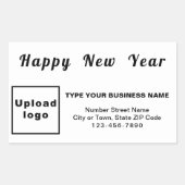Business New Year White Rectangle Sticker (Voorkant)