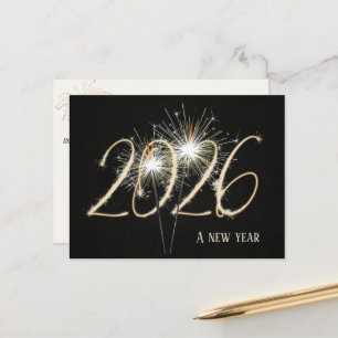 Business New Years 2025 Sparkler Briefkaart