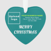 Business Noël Turquoise Coeur Vert Acrylique (devant)