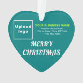 Business Noël Turquoise Coeur Vert Acrylique (dos)