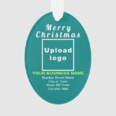 Business Noël Turquoise vert ovale acrylique (devant)