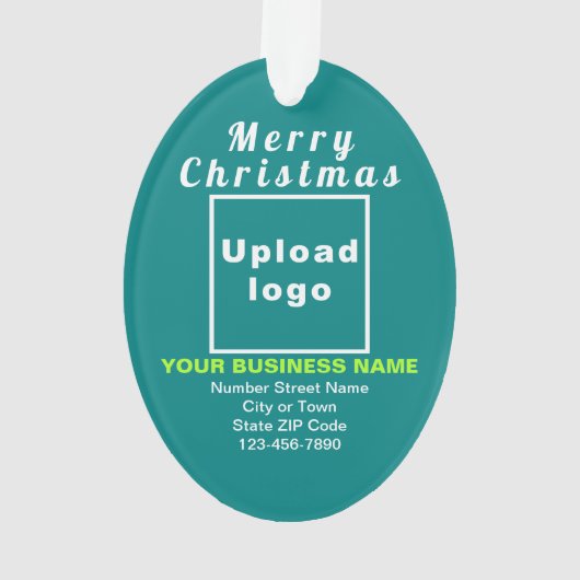 Business Noël Turquoise vert ovale acrylique (dos)