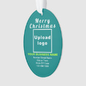 Business Noël Turquoise vert ovale acrylique (devant)