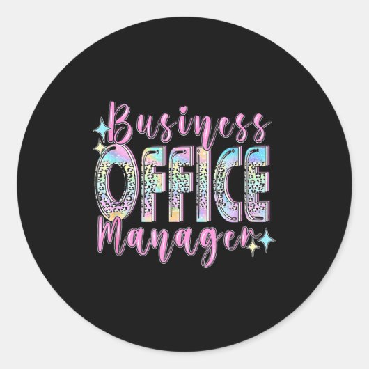 Business Office Manager Funny Front Teamwork Regio Ronde Sticker (Voorkant)