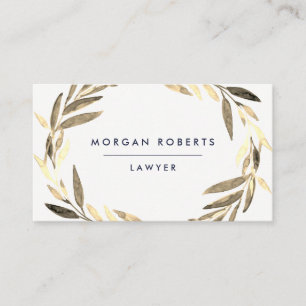 Business Olive Gold Leaf WreatProfessional Visitekaartje