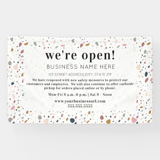 Business Open Feminine Terrazzo Spandoek (Horizontaal)