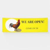 Business Open Fun Chicken Rooster Spandoek (Horizontaal)
