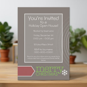 Business Open House - Retro Kantoor Holiday Kaart