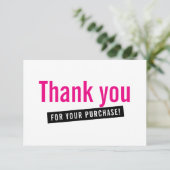 BUSINESS ORDER INSERING modern bedankt je roze (Staand voorkant)