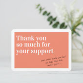 BUSINESS ORDER INSERT-TEKST bedankt oranje (Staand voorkant)