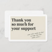 BUSINESS ORDER INSERT trendy merci crème d'ivoire (Devant / Derrière)