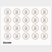 Business Peach en White Uw Logo Hier Sjabloon Ronde Sticker (Vel)