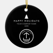 Business Photo Logo Christmas Tree Custom Gift Keramisch Ornament (Voorkant)