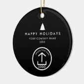 Business Photo Logo Christmas Tree Custom Gift Keramisch Ornament (Links)