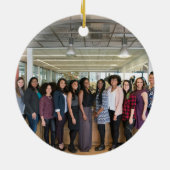 Business Photo Logo Christmas Tree Custom Gift Keramisch Ornament (Achterkant)