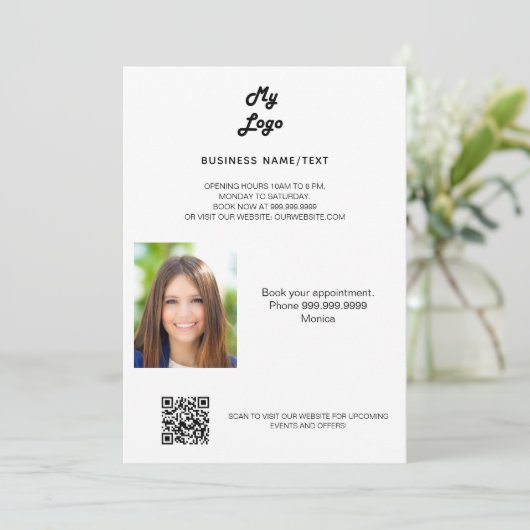 Business photo qr code beauté spa maquillage carte (Debout devant)