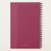 Business Planner 2021 Rose Red Gold Script moderne (Dos)