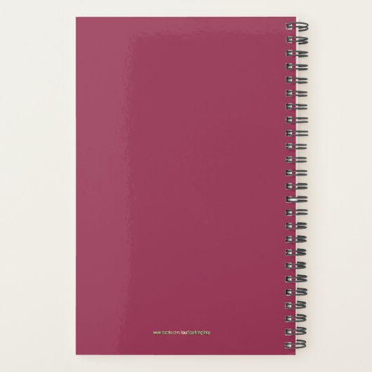 Business Planner 2021 Rose Red Gold Script moderne (Dos)