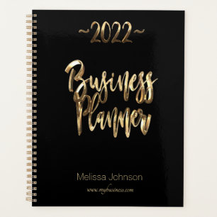 Business Planner 2022 Script noir et or moderne